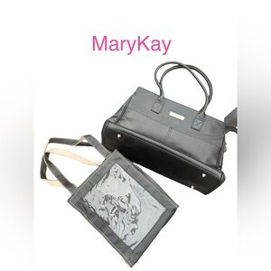 Mary Kay Cosmetics Two Piece Bundle Tote Bag Catalogue Barrier Black Pink